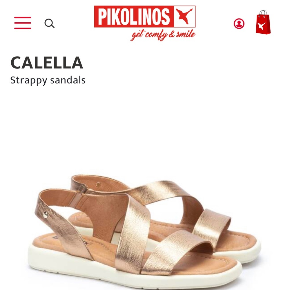Calella Pikolinos Woman metal strappy sandal, size eu 41 US10 in champagne - Picture 9 of 9